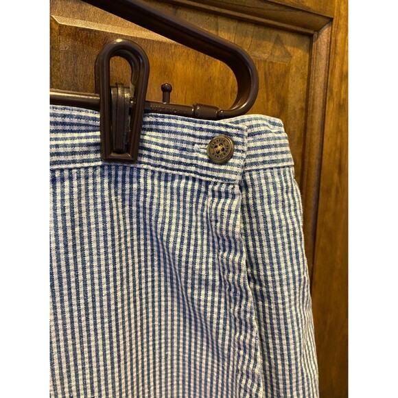 Classic Elements Woman Plus Size 18W Elastic Waist Blue White Seersucker Skort - Picture 2 of 9